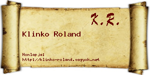 Klinko Roland névjegykártya